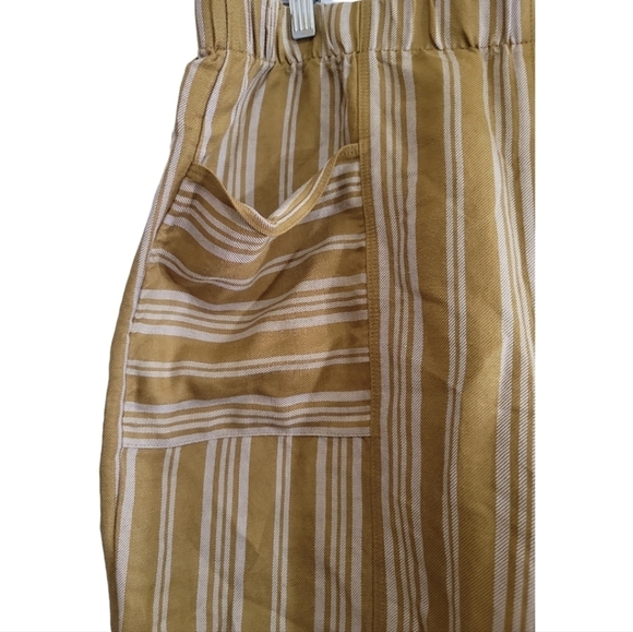 J. Jill Linen Blend Elastic Pull-on Shorts XL Oversized Patch Pockets Mustard - Picture 2 of 6